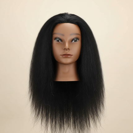 Women African Mannequin Head With Real Hair For Styling Braiding Professional Afro Training Hairdressing Hairart Wigs Head Stand