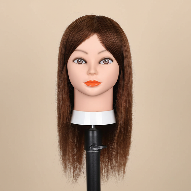 Long Hair Mannequin Head with Human Hair Hairdresser Practice Training Head Cosmetology Manikin Doll Head And Wig Stand Tripod