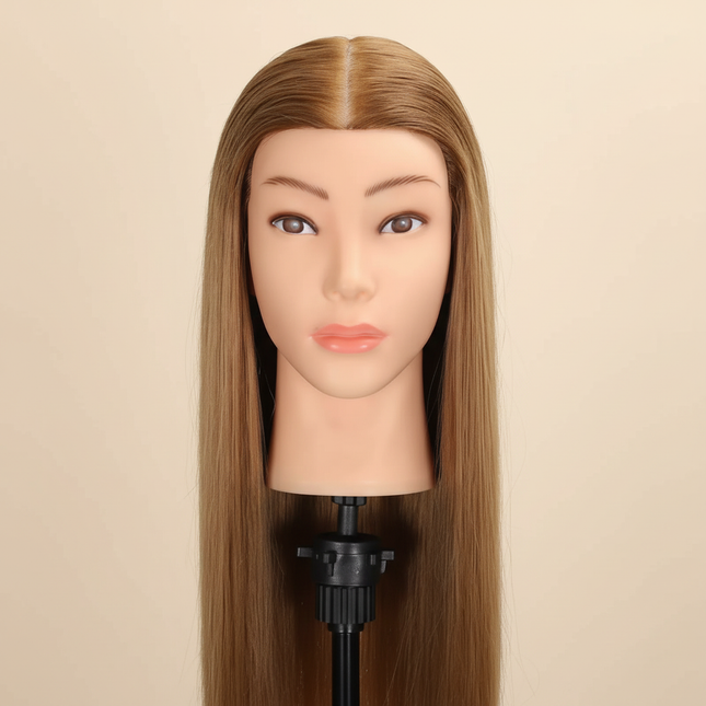 Mannequin Head Human Hair, 80% Real Hair Mannequin Head Cosmetology Manikin Practice Doll Head for Braiding Hairstyling
