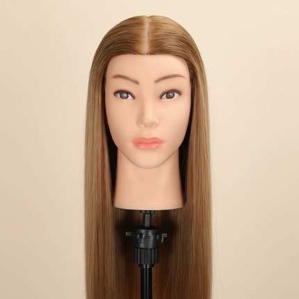 Mannequin Head Human Hair, 80% Real Hair Mannequin Head Cosmetology Manikin Practice Doll Head for Braiding Hairstyling