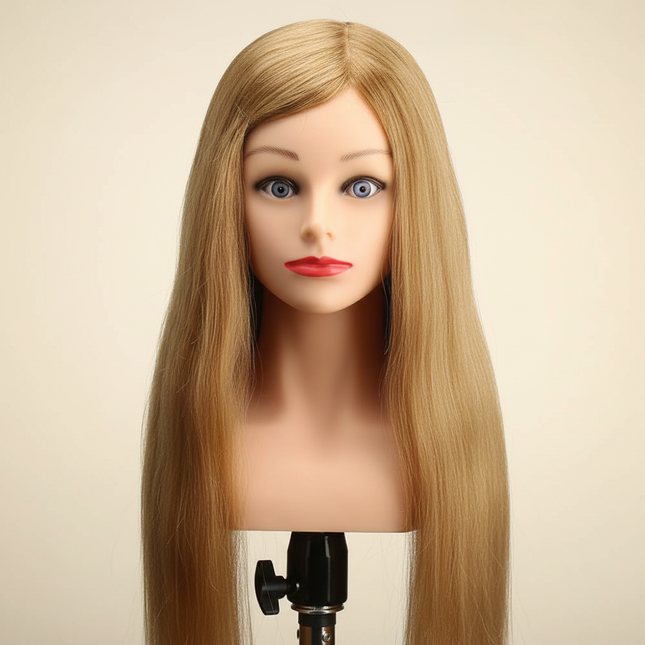 Training Head Wirh Shoulder 28inch Mannequin Head Professional Dolls Head For Cosmetology Manikin Salon Tools Brown Golden