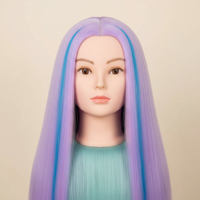 76cm Straight Hair Hairdressing Synthetic Training Mannequins Head For Makeup Hair braiding Practice Salon Head Styling Tool