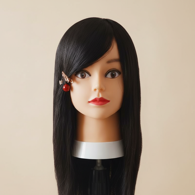 Professional Styling Head Mannequin Hairdresser Human Hair Mix Synthetic Hair Doll Head To Practice Hairstyles Wig Stand Tripod