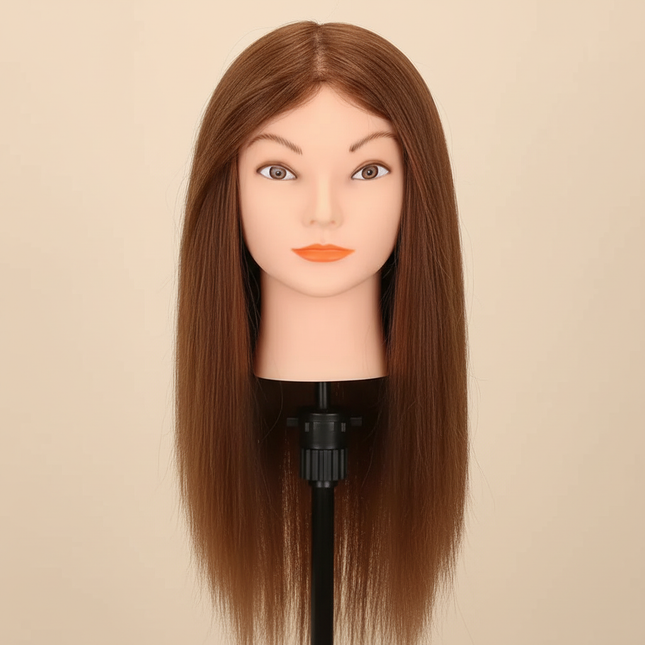 100% Human Hair Mannequin Head for Cosmetology Styling Training Practice Can Be Curled Straighten Professional Mannequin Head