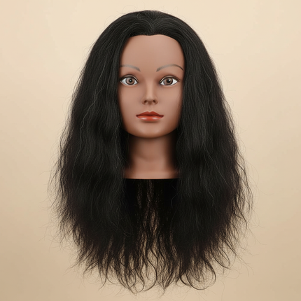 Mannequin Head With Human Hair And Wig Stand Tripod For Beauty School Braiding Practice Hairdresser Training Manikin Head Tripod