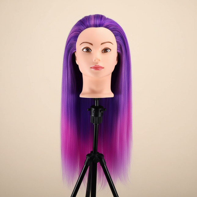 Colorful Hair Mannequin Head Hairdressing Practice Training Doll Heads Cosmetology Hair Styling Mannequins Heads With Clamp Tool