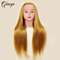 New Mannequin Head With Synthetic Hair 24'' Styling Makeup Training Head Manikin Cosmetology Hairdressing Dolls Head With Stand