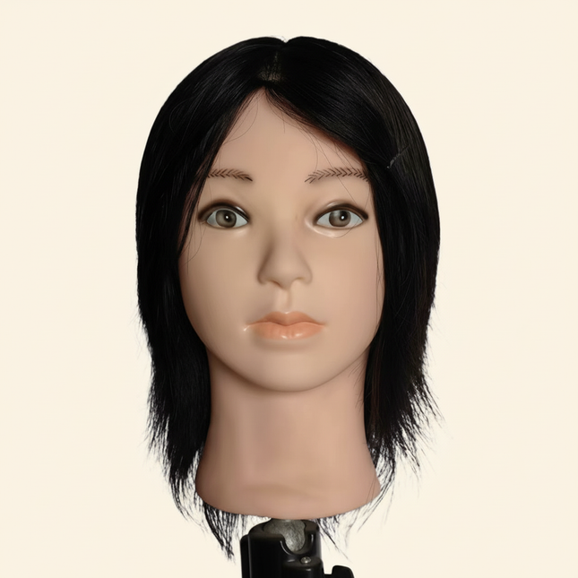 Mannequin Head With 100% Human Hair Cosmetology Manikin head for Cutting Styling With Doll Head for Hair Styling with Clamp Stan