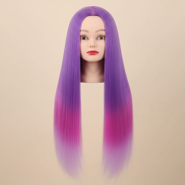 New 70CM Mannequin Heads With Synthetic Hair For Hair Training Styling Solon Hairdresser Dummy Doll Heads For Practice Hairstyle
