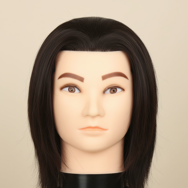 100% Real Hair Male Mannequin Head For Hairdressers Salon Hairdressing Male Training Head With Hair Beard Cutting Practice