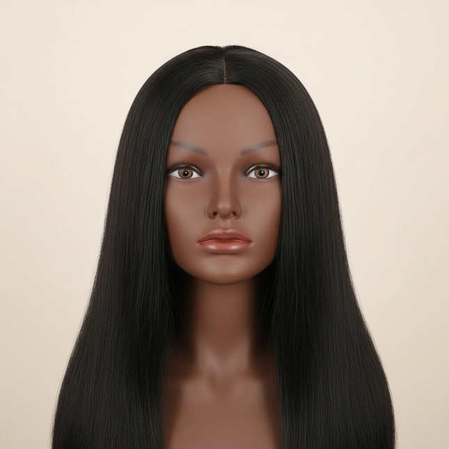 Mannequin Head With 100% Human Hair Yaki Hair Cosmetology Doll Head With Adjustable Stand For Practice Braiding Styling Training