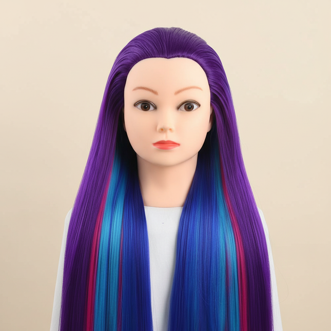 long Synthetic hair Mannequin Head With Adjustable Wig Tripod Stand Holder Model With Manikin Head Styling Hairdresser Training