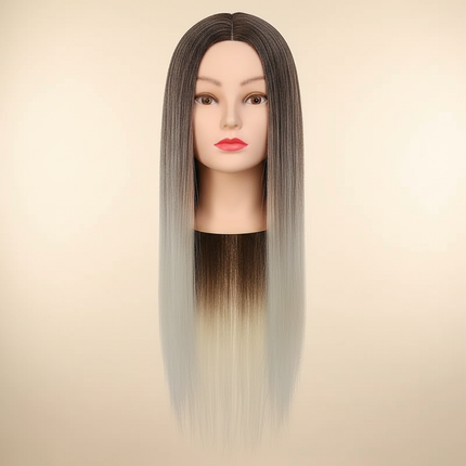 Mannequin Head Model With Long Synthetic Hair, Manikin Head Styling Hairdresser Training Head, Doll Head for Braiding Practice