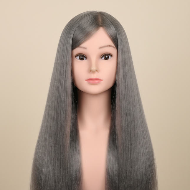 New Female Mannequin Training Doll Head With 70% Real Hair For Hairsyles Hairdressing Cosmetology Dolls Head With Stand Tripod