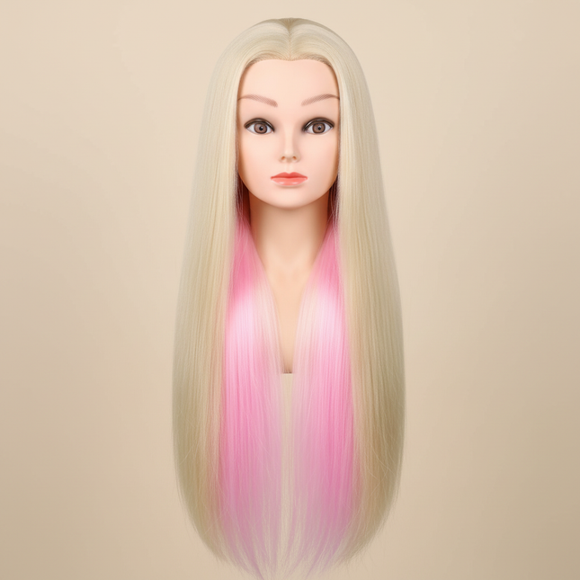 long Synthetic hair Mannequin Head With Adjustable Wig Tripod Stand Holder Model With Manikin Head Styling Hairdresser Training