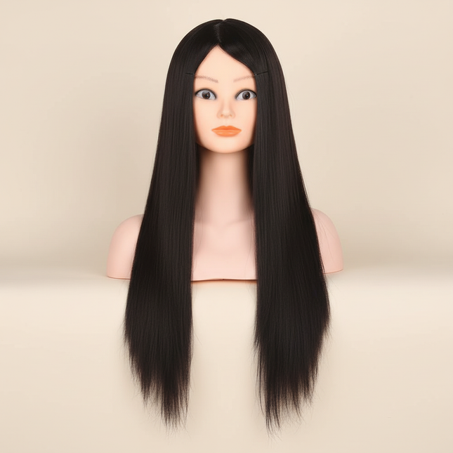 Mannequin Head 100% Synthetic Hair Hairdresser Training Head  Manikin Cosmetology Doll Head For Braiding Styling