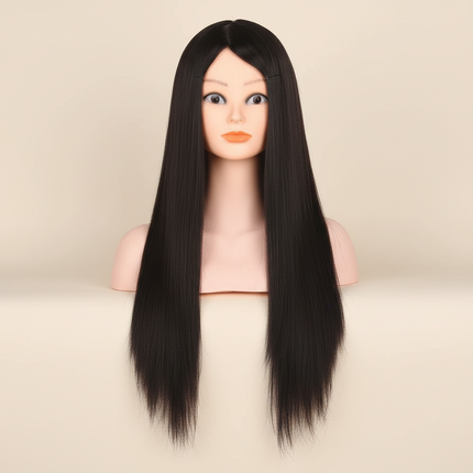 Mannequin Head 100% Synthetic Hair Hairdresser Training Head  Manikin Cosmetology Doll Head For Braiding Styling
