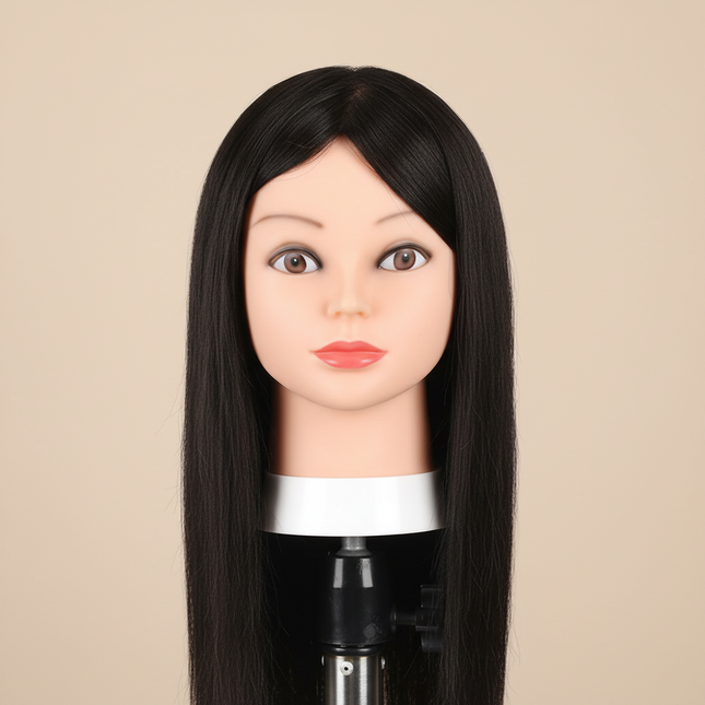 Mannequin Head with Hair 100% Real Human Hair 10-18'' Cosmetology Mannequin Head for Styling Practice on Braiding Manikin Head