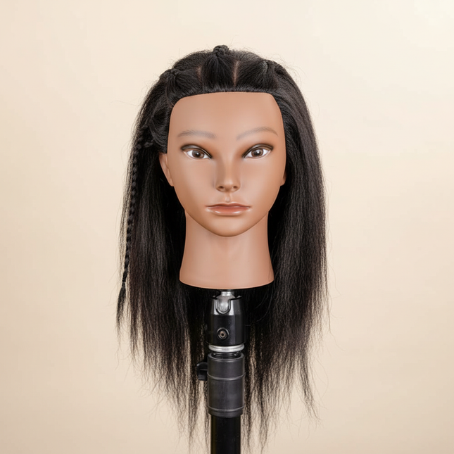 Afro Mannequin Heads for Braiding Maniquí Hair Dolls Real Human Training Hairdresser Model Natural Women's Hairdressing Kit Wigs