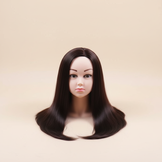 Long Hair Mannequin Head with Synthet Hair Hairdresser Practice Training Head Cosmetology Manikin Doll Head And Wig Stand Tripod