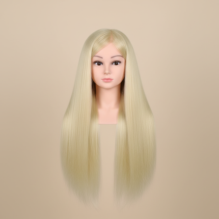New Female Mannequin Training Doll Head With 70% Real Hair For Hairsyles Hairdressing Cosmetology Dolls Head With Stand Tripod