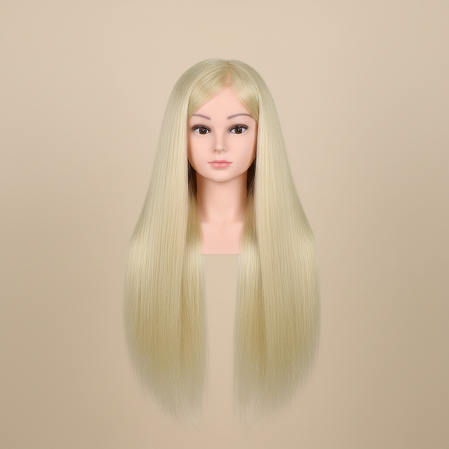 New Female Mannequin Training Doll Head With 70% Real Hair For Hairsyles Hairdressing Cosmetology Dolls Head With Stand Tripod