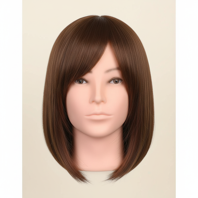 100% Human Hair Male Mannequin Head With Hair Beard Practice Manikin Hairdresser Cosmetology Training Doll Head For Hair Styling