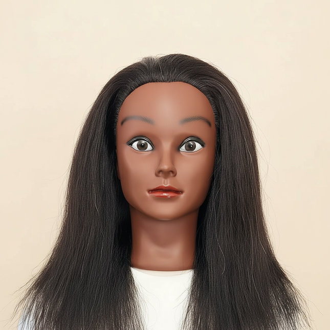16" Cosmetology Mannequin Head with 100% Human Hair DollHead for Braiding & Styling Practice