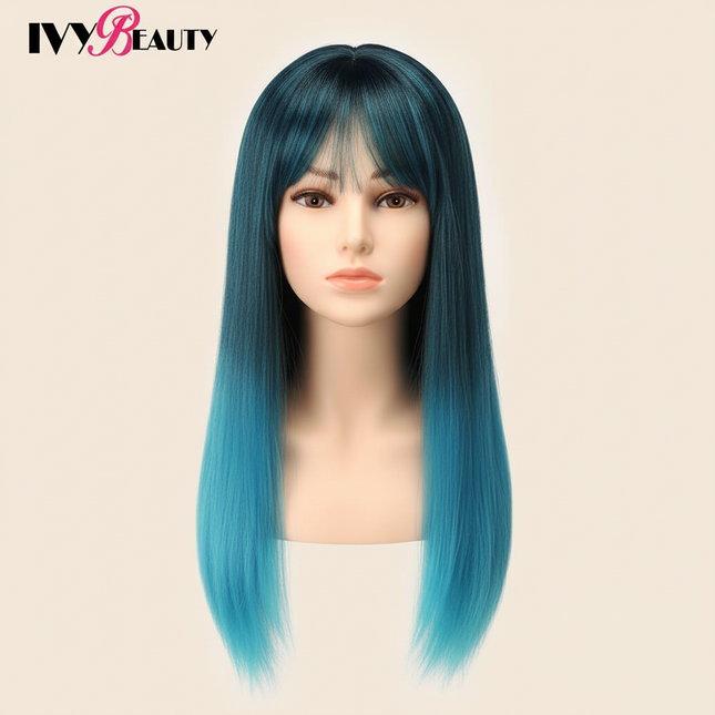 Hairdressing Doll Mannequin Head With Long Synthetic Fiber Hair 70Cm For Hairstyles Colorful Brading Dummy Doll Training Head