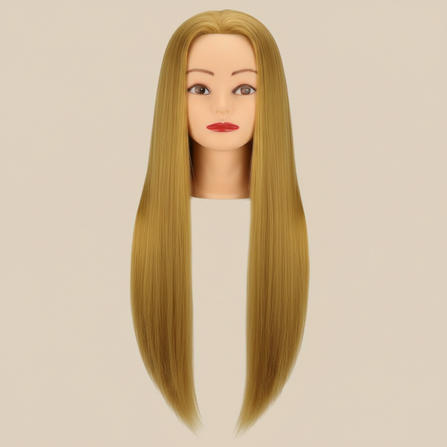 76cm Straight Hair Hairdressing Synthetic Training Mannequins Head For Makeup Hair braiding Practice Salon Head Styling Tool
