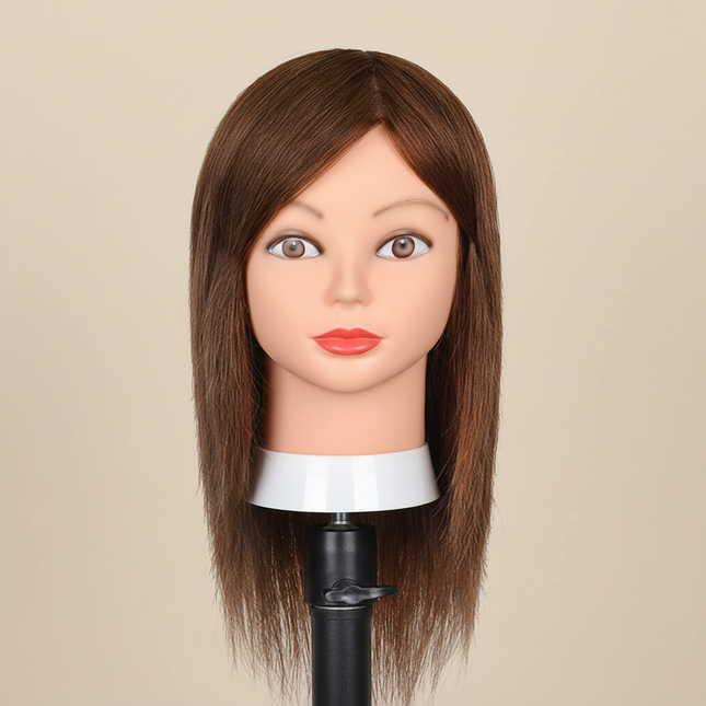 Long Hair Mannequin Head with Human Hair Hairdresser Practice Training Head Cosmetology Manikin Doll Head And Wig Stand Tripod