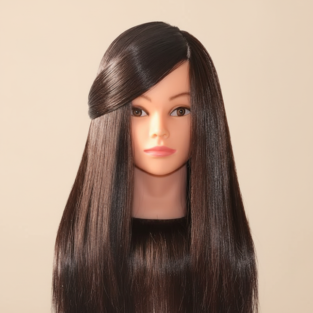 Doll Head For Hairstyle Practice 80%Real Hair Professional Training Head Kit Mannequin Head Styling  With Wig Stand Tripod Clamp