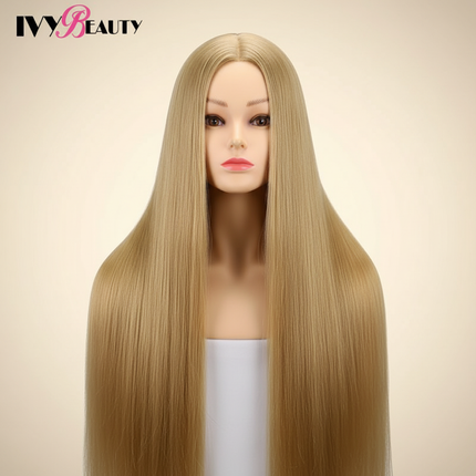75-80cm Synthetic Hair Mannequin Dolls Head For Hair Training Styling Female Hairdressing Mannequin Head With Hair Braiding Prac