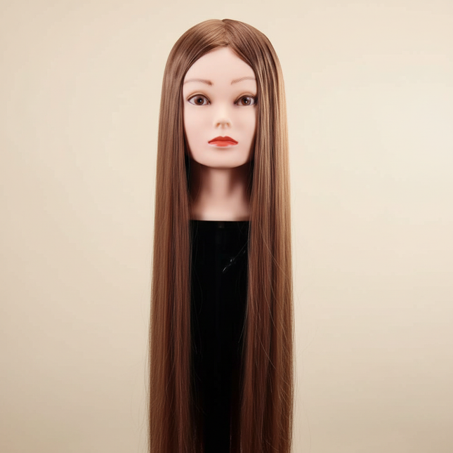 76cm Straight Hair Hairdressing Synthetic Training Mannequins Head For Makeup Hair braiding Practice Salon Head Styling Tool