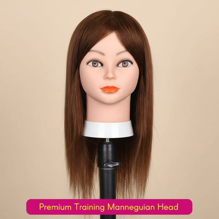 Mannequin Head with Hair 100% Real Human Hair 10-18'' Cosmetology Mannequin Head for Styling Practice on Braiding Manikin Head
