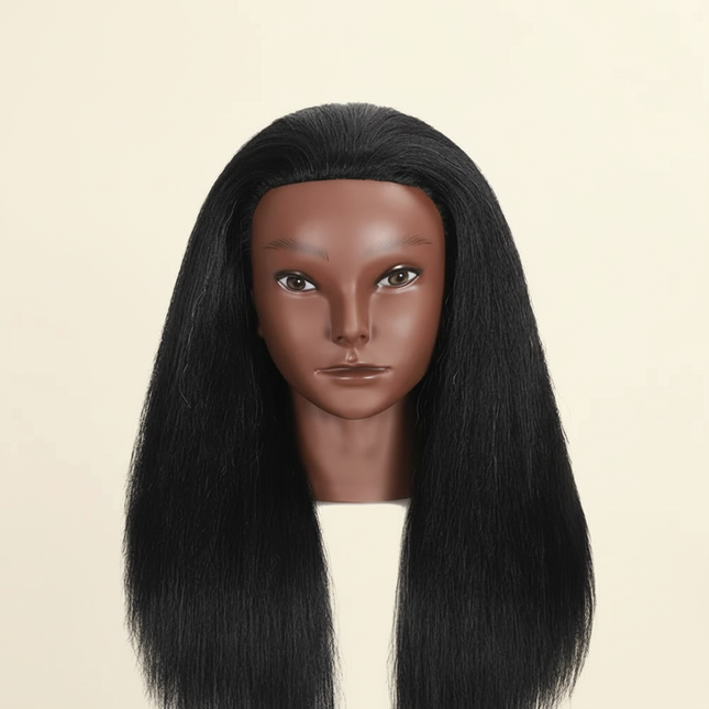 Simnient 16 Inch Mannequin Head 100% Real Human Hair for Cosmetology Manikin Doll Head Hairdresser Hairstylist Training Practice