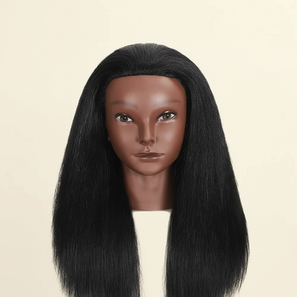 Simnient 16 Inch Mannequin Head 100% Real Human Hair for Cosmetology Manikin Doll Head Hairdresser Hairstylist Training Practice
