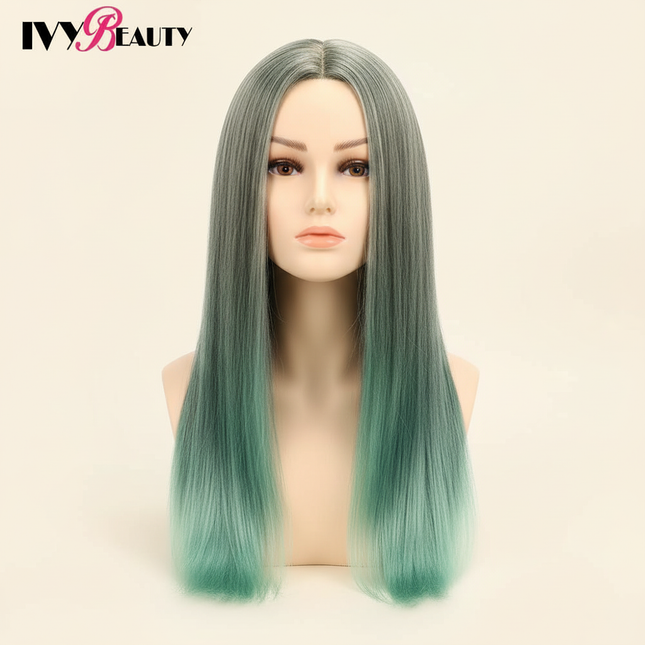 Hairdressing Doll Mannequin Head With Long Synthetic Fiber Hair 70Cm For Hairstyles Colorful Brading Dummy Doll Training Head