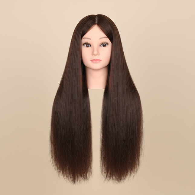 New Female Mannequin Training Doll Head With 70% Real Hair For Hairsyles Hairdressing Cosmetology Dolls Head With Stand Tripod