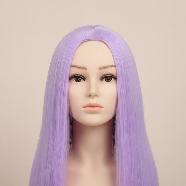 Female Mannequin Head With Synthetic Hair with Adjustable Wig Stand For Manikin Real doll Head Styling Hairdresser Training Head
