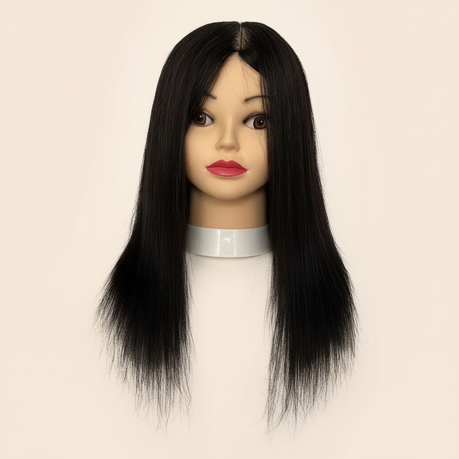 100% Human Hair Mannequin Head Natural Black Color Practice Training Model For Hairdresser Professional Can Be Ironed MUXI IDO