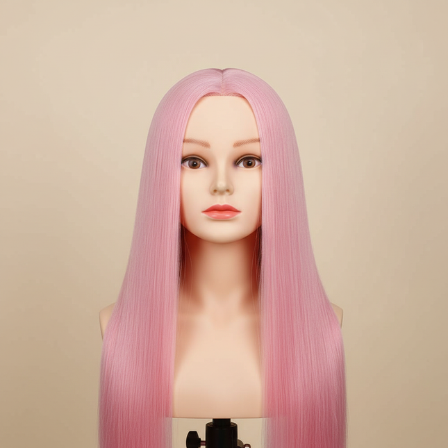 Cosmetology Mannequin Doll Head With Rainbow Color Hair For Braiding Hair Styling Training Hairart Hairdressing Salon Display