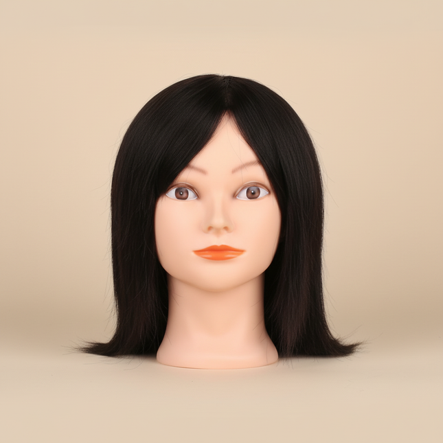 Long Hair Mannequin Head with Human Hair Hairdresser Practice Training Head Cosmetology Manikin Doll Head And Wig Stand Tripod