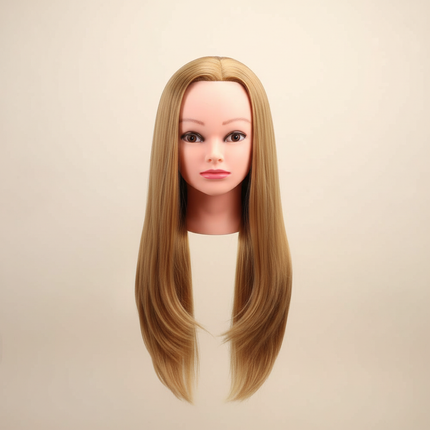 Synthetic Hair Mannequin Head Hairdresser Training Head With Stand Manikin Cosmetology Doll Head For Braiding Styling Curling