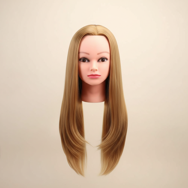 Synthetic Hair Mannequin Head Hairdresser Training Head With Stand Manikin Cosmetology Doll Head For Braiding Styling Curling