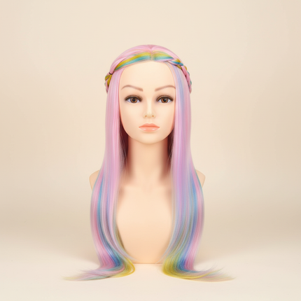 long Synthetic hair Mannequin Head With Adjustable Wig Tripod Stand Holder Model With Manikin Head Styling Hairdresser Training