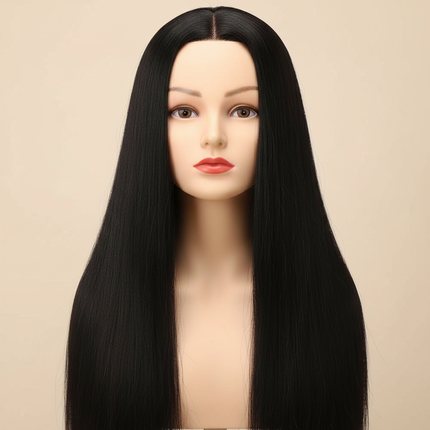 New Mannequin Head With Synthetic Hair 24'' Styling Makeup Training Head Manikin Cosmetology Hairdressing Dolls Head With Stand