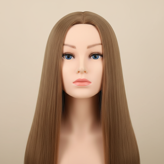 Mannequin Head Model With Long Synthetic Hair, Manikin Head Styling Hairdresser Training Head, Doll Head for Braiding Practice
