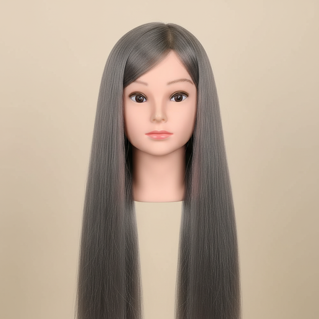 New Female Mannequin Training Doll Head With 70% Real Hair For Hairsyles Hairdressing Cosmetology Dolls Head With Stand Tripod