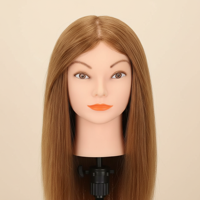 100% Human Hair Mannequin Head for Cosmetology Styling Training Practice Can Be Curled Straighten Professional Mannequin Head